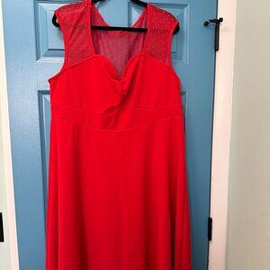 Red Sweetheart lace dress